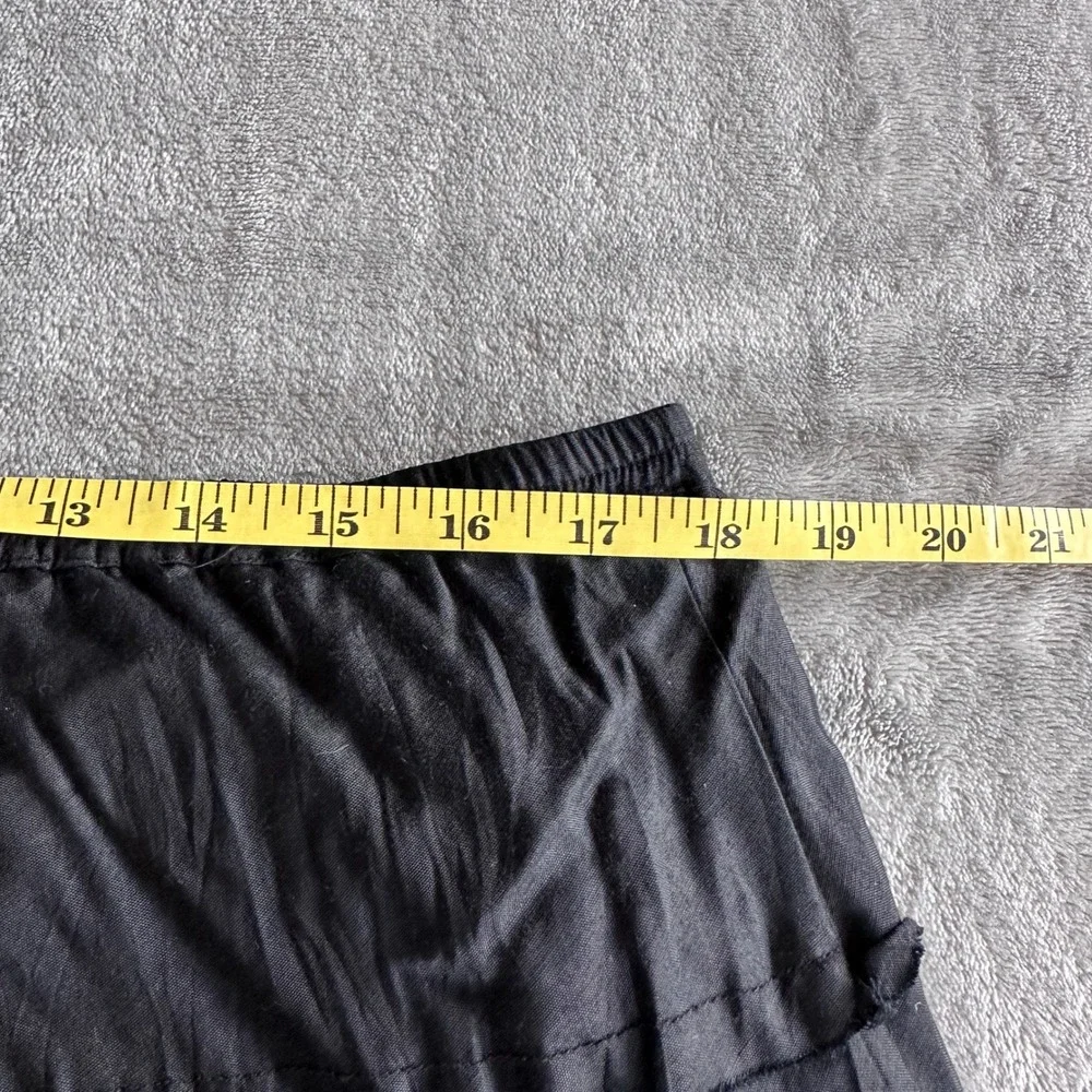 etc. Vintage 90s L Tiered Maxi Broomstick Skirt Crinkle Witchy Boho Viscose Y2K